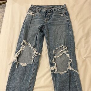 American Eagle Outfitters Women's Ripped Blue Boyfriend Jeans